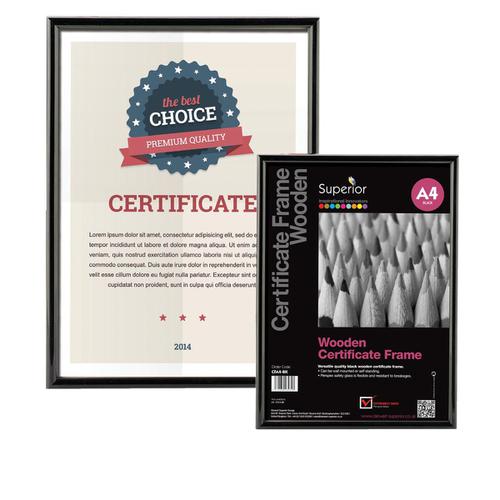 5 Star Facilities Snap Picture or Certificate Frame Polystyrene Front Back-loading A4 297x210mm Black  69689X