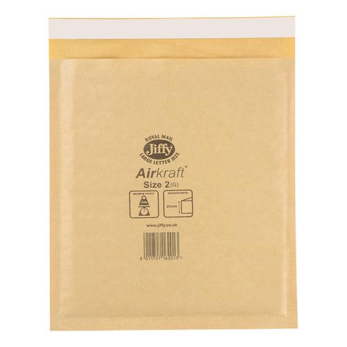 Jiffy Airkraft Bubble Bag Envelopes Size 2 205x245mm Gold Ref JL-GO-2 [Pack 100]