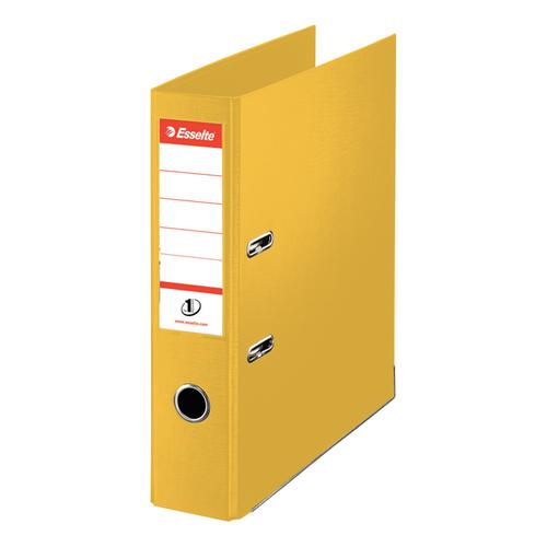 Esselte FSC No. 1 Power Mini Lever Arch File PP Slotted 50mm Spine A4 Yellow Ref 811410 [Pack 10]