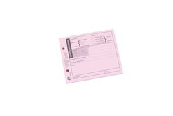 PremierTeam Debit/Credit Pads Accounting Control Slips Pre-Punched 70gsm 102x126mm Pink [Pack 10]