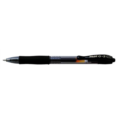 Pilot G210 Gel R/ball Pen Rubber Grip Retractable 1.0mm Tip 0.48mm Line Black Ref 4902505209802 [Pack 12]