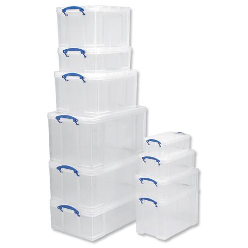 Really Useful Storage Box Plastic Lightweight Robust Stackable 12 Litre W270xD465xH155mm Clear Ref 12C