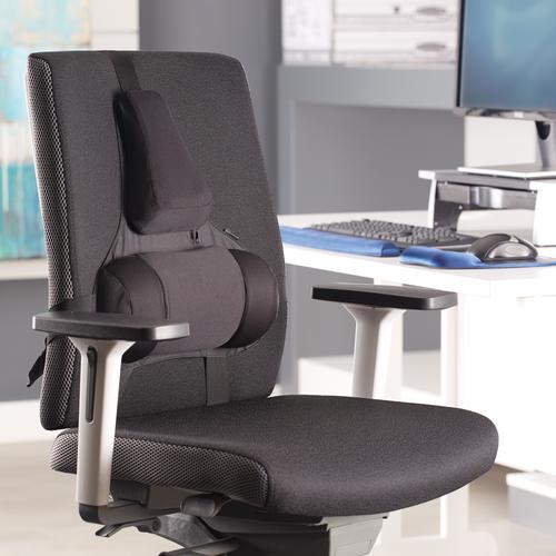 Fellowes Ultimate Back Support Tri-Tachment Adjustable Mid-spine/Lumbar Ref8041801 705375 Buy online at Office 5Star or contact us Tel 01594 810081 for assistance