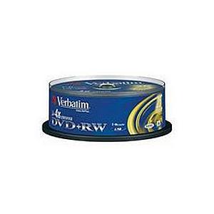 Verbatim DVD+RW Rewritable Disk Spindle 1x-4x Speed 120min 4.7Gb Ref 43489 [Pack 25] 4037790 Buy online at Office 5Star or contact us Tel 01594 810081 for assistance