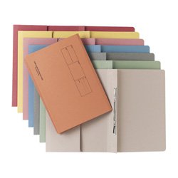 PremierTeam Full Flap Single Pocket Wallet Folder with Clips Foolscap Buff [Pack 25]