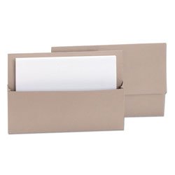 PremierTeam Half Flap Single Pocket Wallet Folder Foolscap Buff [[Pack 50]]