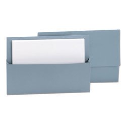 PremierTeam Half Flap Single Pocket Wallet Folder Foolscap Blue [Pack 50]