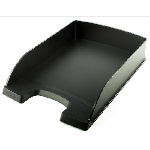 Leitz Letter Tray Robust Polystyrene High Sided with Extra Label Space Black Ref 52270095
