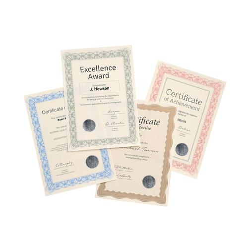Certificate Papers with Foil Seals 90gsm A4 Green Reflex [30 Sheets] The OT Group