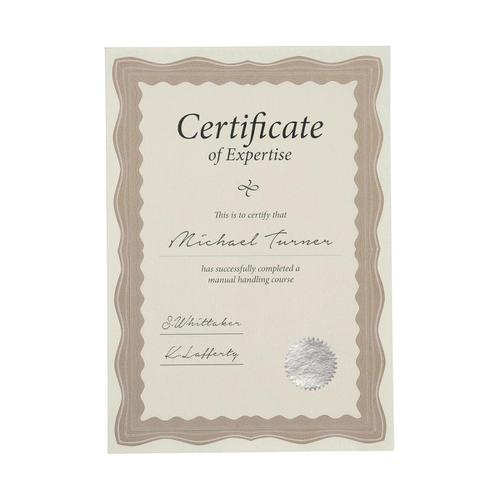 Certificate Papers with Foil Seals 90gsm A4 Bronze Wave [30 Sheets]