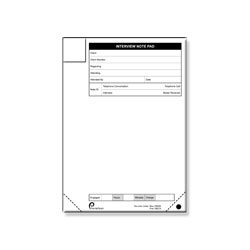 PremierTeam A5 No 2 Interview Notepad Book Pre-printed Glued Headbound 70gsm 148x210mm Pink [Pack 10]