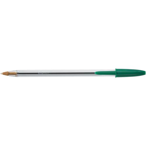 Bic Cristal Ball Pen Clear Barrel 1.0mm Tip 0.32mm Line Green Ref 8373629 [Pack 50]