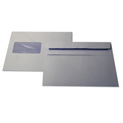 PremierTeam C5 Wallet Envelope Window Printed Interior Self-Seal 110gsm 229x162mm White [Box 500]