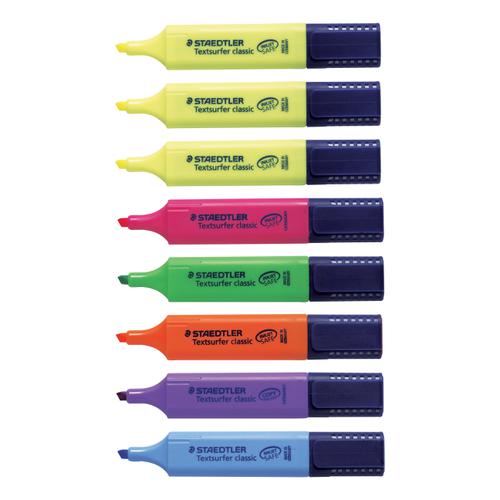 Staedtler Textsurfer Classic Highlighter Line Width 1-5mm Wallet Assorted Ref 364AWP8 [Pack 6 + 2 FREE] 852627 Buy online at Office 5Star or contact us Tel 01594 810081 for assistance
