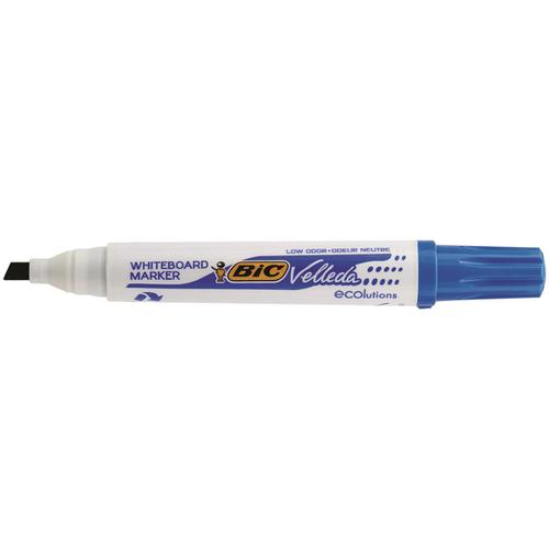 Bic Velleda Marker W/bd Dry-wipe 1751 Large Chisel Tip 3.7-5.5mm Line Width Assorted Ref 904950 [Pack 4]