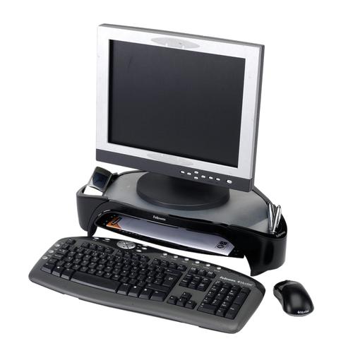 Fellowes Smart Suites TFT Monitor Riser Plus Letter Tray 2 Pods 3 Heights Capacity 21in 10kg Ref 8020801 802439 Buy online at Office 5Star or contact us Tel 01594 810081 for assistance