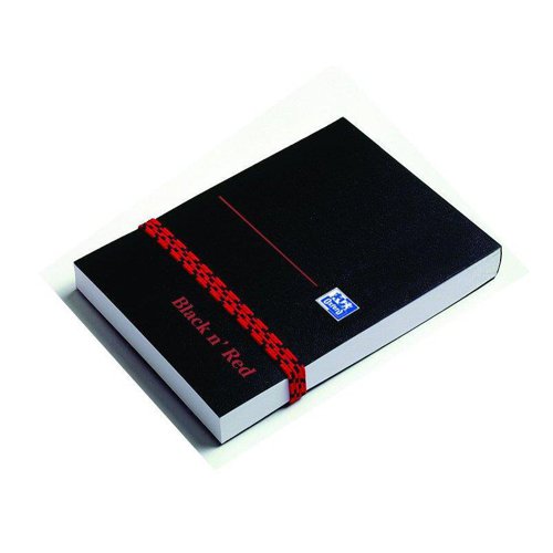 Black n Red Notebook Poly Casebound 90gsm Plain 192pg A7 Ref 100080540 [Pack 10]