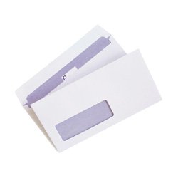PremierTeam DL Wallet Envelope Legal Window Printed Inside Peel & Stick 120gsm 110x220mm White [Pack 500]