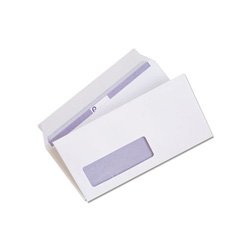 PremierTeam DL Wallet Envelope Window Printed Interior Peel & Stick 120gsm 110x220mm White [Pack 500]