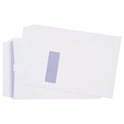 PremierTeam C4 Pocket Envelope Window Printed Interior Peel n Stick 115gsm 324x229mm White [Pack 250]