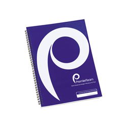 PremierTeam FSC Notebook Wirebound 75gsm Ruled with Margin Perf Punched 4 Holes 160pp A4 Blue & White