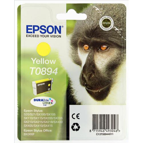 Epson T0894 Inkjet Cartridge Monkey Page Life 200pp 3.5ml Yellow Ref C13T08944010