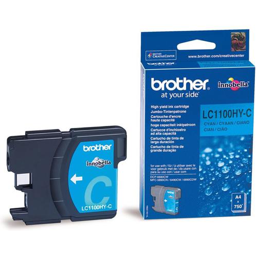Brother Inkjet Cartridge High Yield Page Life 750pp Cyan Ref LC1100HYC