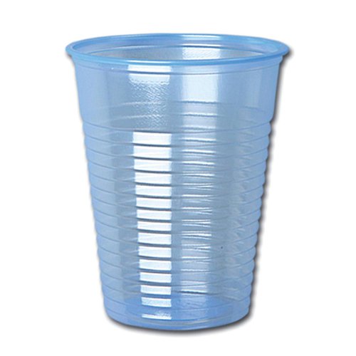 Water Cups Plastic Non Vending for Cold Drinks 7oz 207ml Clear Blue [Pack 1000]