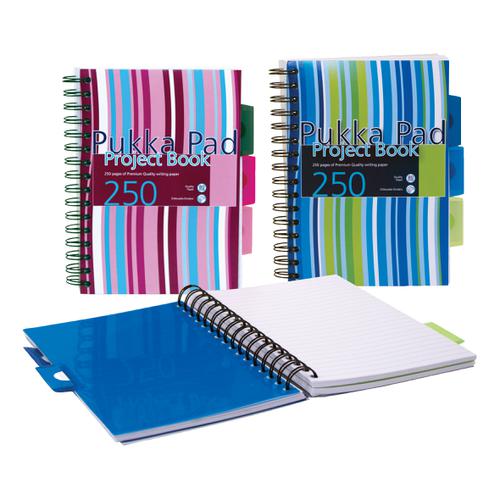 80 GSM Notepads Ruled Margin 250 Pages Pukka Pad A4 A5 Black Project Book 