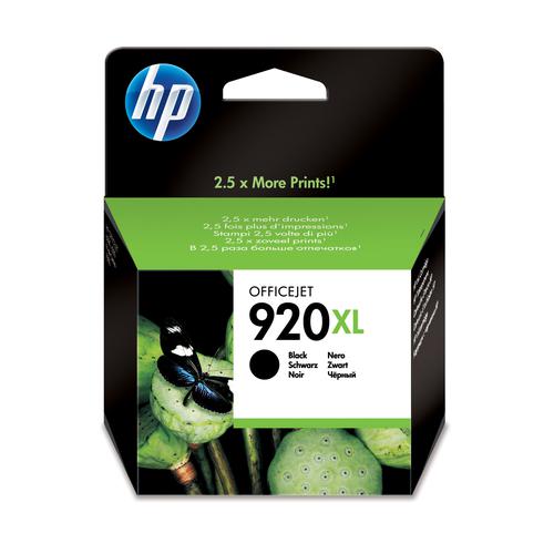 Hewlett Packard [HP] No.920XL Inkjet Cartridge High Yield Page Life 1200pp 49ml Black Ref CD975AE