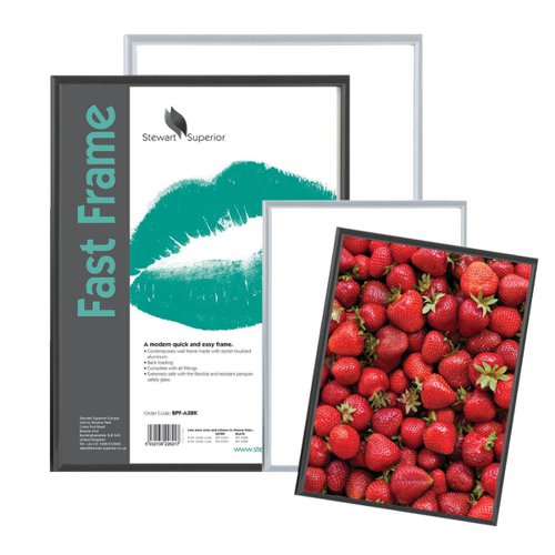 5 Star Facilities Snap Photo Frame with Non-glass Polystyrene Front Back-loading A4 297x210mm Silver