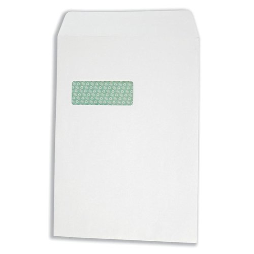 Basildon Bond Envelopes FSC Recycled Pocket P&S Window 120gsm C4 White Ref K80121 [Pack 250]