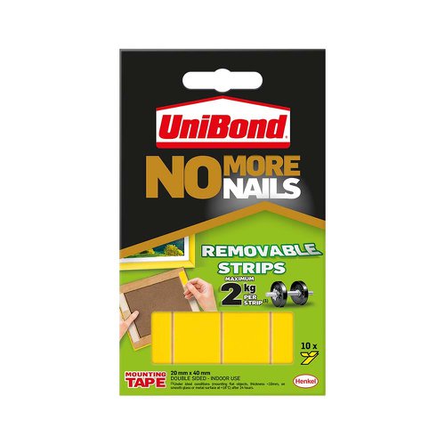 UniBond No More Nails Removable Strips 20mm x 40mm