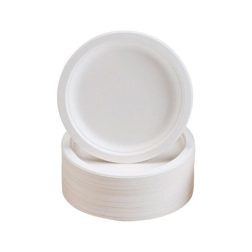 Plates Rigid Biodegradable Microwaveable Diameter 180mm [Pack 50]