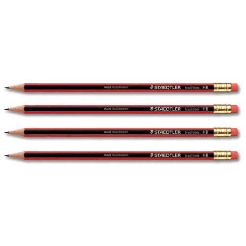 Staedtler 110 Tradition Pencil with Eraser HB Ref 112HB [Pack 12]