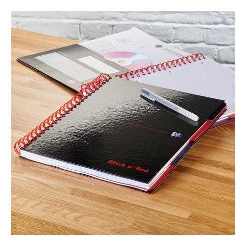 Black n Red Project Book Wirebnd 90gsm Ruled Margin Perf Punched 4 Holes 200pp A4+ Ref 100080730 [Pack 3] Hamelin