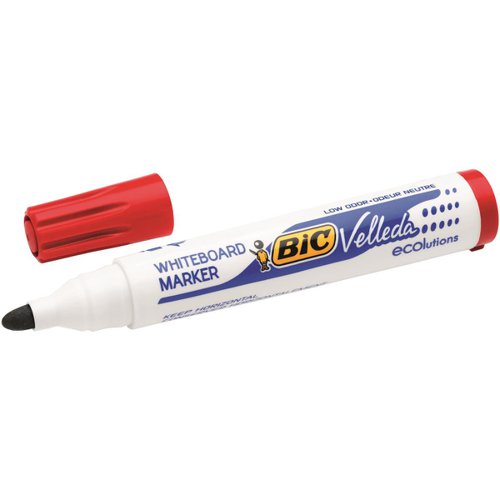 Bic Velleda Marker Whiteboard Dry-wipe 1701 Large Bullet Tip 1.5mm Line Red Ref 904939 [Pack 12]