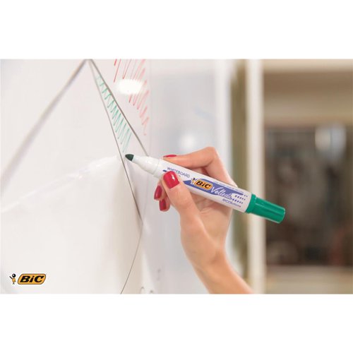 Bic Velleda Marker Whiteboard Dry-wipe 1701 Large Bullet Tip 1.5mm Line Red Ref 904939 [Pack 12]