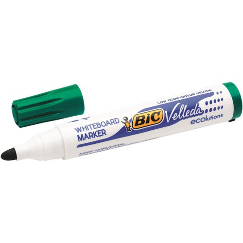 Bic Velleda Marker Whiteboard Dry-wipe 1701 Large Bullet Tip 1.5mm Line Green Ref 904940 [Pack 12]