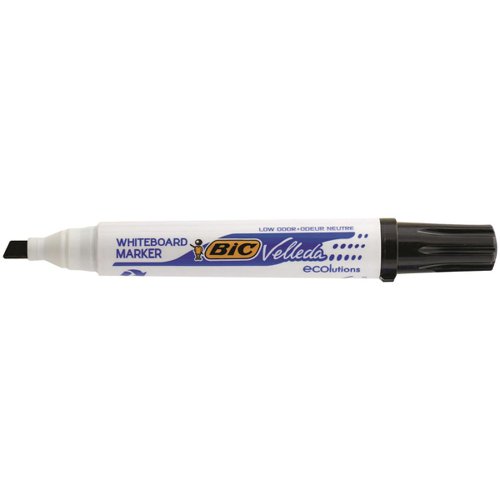 Bic Velleda Marker W/bd Dry-wipe 1751 Large Chisel Tip 3.7-5.5mm Line Width Assorted Ref 904950 [Pack 4]