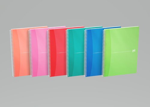 Oxford Office Notebook Poly Wirebound 90gsm Smart Ruled 180Pp A4 Assorted Colour Ref 100104241 [Pack 5]  864358