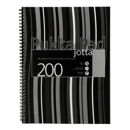 Pukka Pad Nbk Poly Wirebound 80gsm Ruled Margin Perf Punched 4 Holes 200pp A4+ Black Ref JP018-5 [Pack 3]