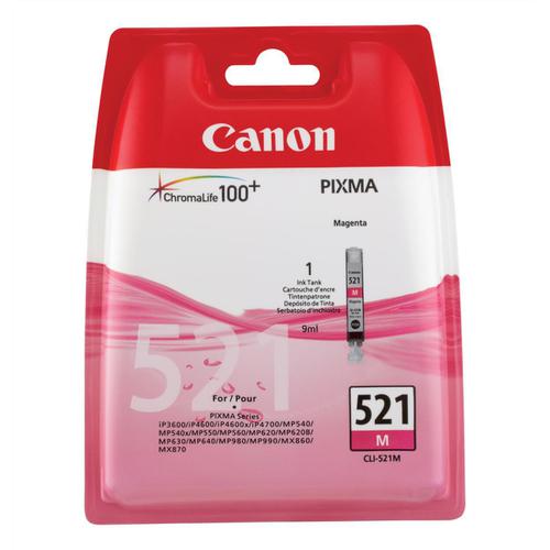 Canon CLI-521M Inkjet Cartridge Page Life 450pp 9ml Magenta Ref 2935B001AA 861065 Buy online at Office 5Star or contact us Tel 01594 810081 for assistance