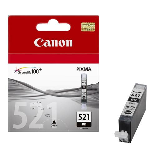 Canon CLI-521BK Inkjet Cartridge Page Life 3425pp 9ml Black Ref 2933B001AA