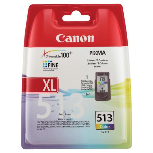 Canon CL-513 Inkjet Cartridge Page Life 349pp 13ml Tri-Colour Ref 2971B001AA 887641 Buy online at Office 5Star or contact us Tel 01594 810081 for assistance