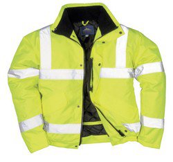 High Visibility Bomber Jacket Weather Proof With Padded Lining Medium Yellow 