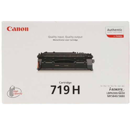 Canon CRG-719H Laser Toner Cartridge High Yield Page Life 6400pp Black Ref 348B002AA