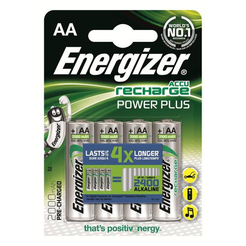 Energizer Battery Rechargeable NiMH Capacity 2000mAh HR6 1.2V AA Ref E300626700 [Pack 4]