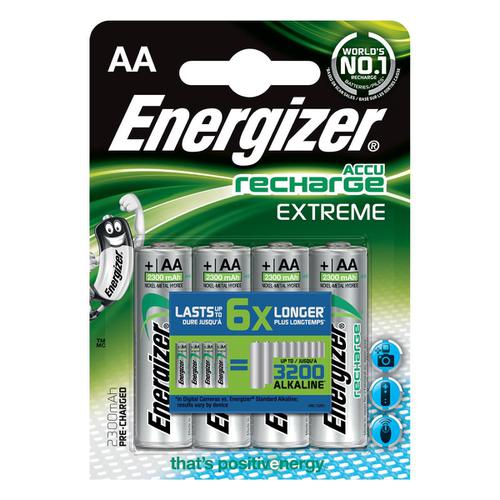 Energizer Battery Rechargeable NiMH Capacity 2000mAh HR6 1.2V AA Ref E300626700 [Pack 4] Energizer