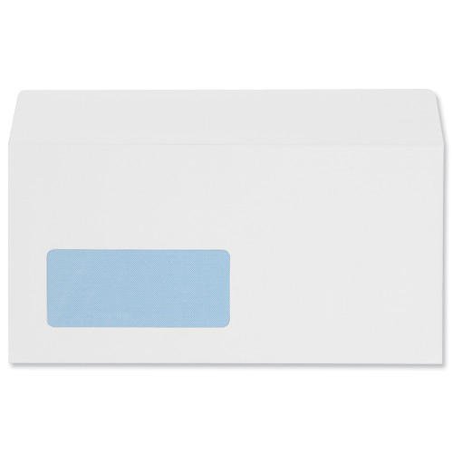 5 Star Office Envelopes PEFC Wallet Peel & Seal Window 100gsm DL 220x110mm White [Pack 500]